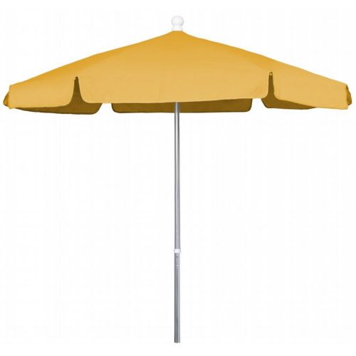 FiberBuilt 7.5ft Hexagon Yellow Garden Umbrella with Bright Aluminum Frame FB7GPUA-YELLOW