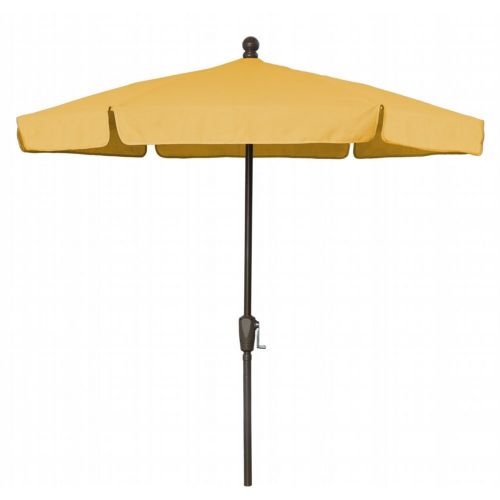 FiberBuilt 7.5ft Hexagon Yellow Garden Umbrella with Champagne Bronze Frame FB7GCRCB-YELLOW