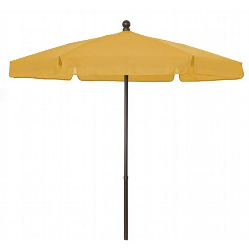 FiberBuilt 7.5ft Hexagon Yellow Garden Umbrella with Champagne Bronze Frame FB7GPUCB-YELLOW