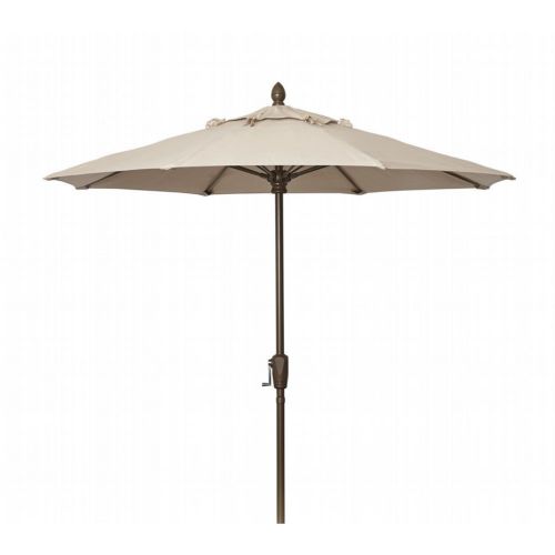 FiberBuilt 7.5ft Octagon Antique Beige Market Umbrella with Champagne Bronze Frame FB7MCRCB-8600