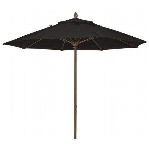 FiberBuilt 7.5ft Octagon Black Market Umbrella with Champagne Bronze Frame FB7MPUCB-8601