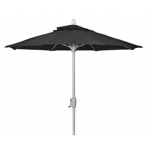 FiberBuilt 7.5ft Octagon Black Market Umbrella with White Frame FB7MCRW-8601