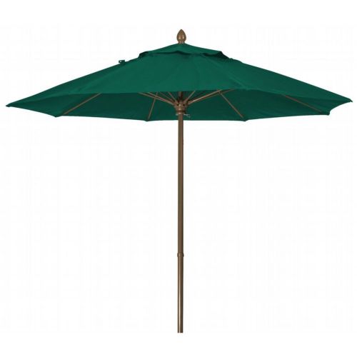 FiberBuilt 7.5ft Octagon Forest Green Market Umbrella with Champagne Bronze Frame FB7MPUCB-8603