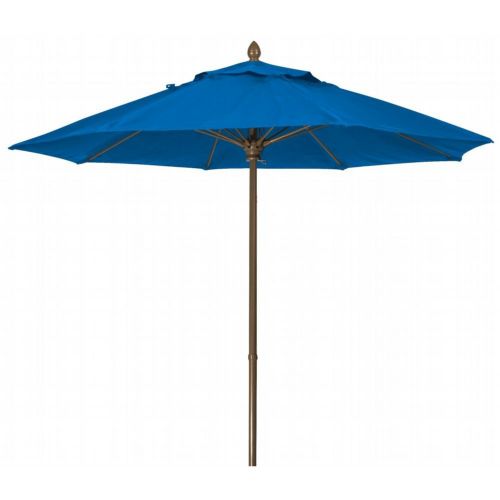 FiberBuilt 7.5ft Octagon Pacific Blue Market Umbrella with Champagne Bronze Frame FB7MPUCB-8602