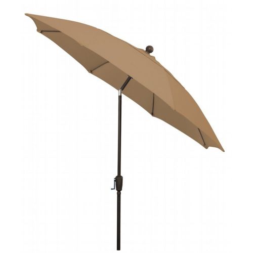 FiberBuilt 9ft Octagon Beige Patio Tilt Umbrella with Champagne Bronze Frame FB9HCRCB-T-BEIGE