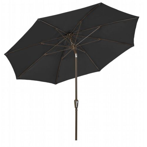 FiberBuilt 9ft Octagon Black Market Tilt Umbrella with Champagne Bronze Frame FB9MCRCB-T-8601