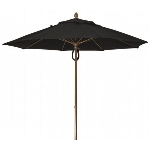 FiberBuilt 9ft Octagon Black Market Umbrella with Champagne Bronze Frame FB9MPPCB-8601