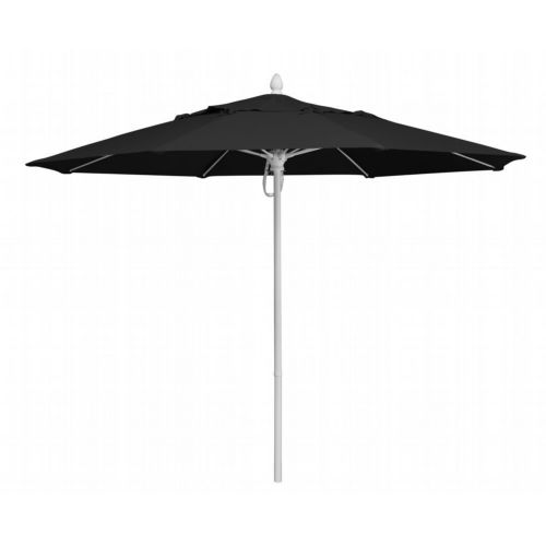 FiberBuilt 9ft Octagon Black Market Umbrella with White Frame FB9MPPW-8601