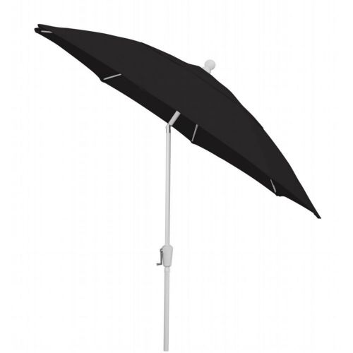 FiberBuilt 9ft Octagon Black Patio Tilt Umbrella with White Frame FB9HCRW-T-BLACK
