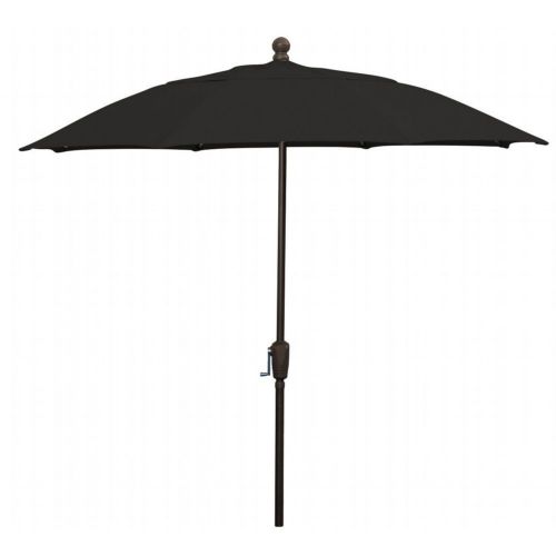 FiberBuilt 9ft Octagon Black Patio Umbrella with Champagne Bronze Frame FB9HCRCB-BLACK