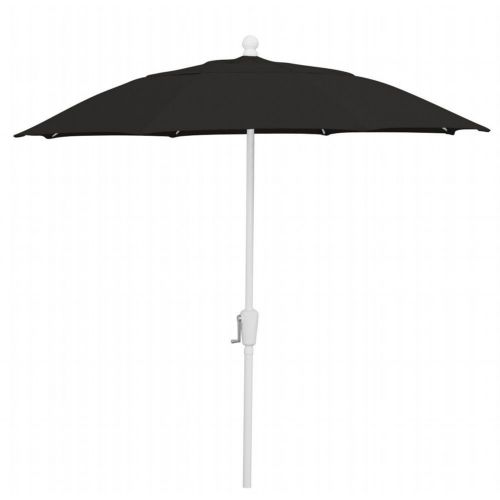 FiberBuilt 9ft Octagon Black Patio Umbrella with White Frame FB9HCRW-BLACK