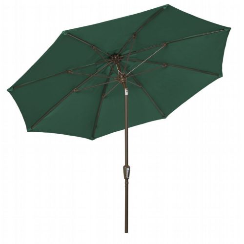 FiberBuilt 9ft Octagon Forest Green Market Tilt Umbrella with Champagne Bronze Frame FB9MCRCB-T-8603