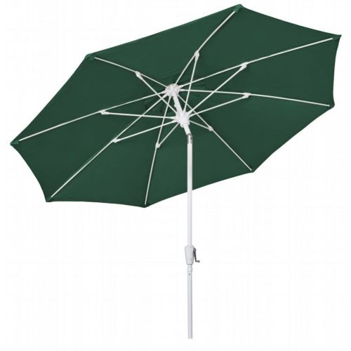 FiberBuilt 9ft Octagon Forest Green Market Tilt Umbrella with White Frame FB9MCRW-T-8603