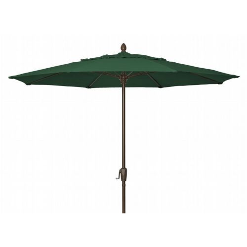 FiberBuilt 9ft Octagon Forest Green Market Umbrella with Champagne Bronze Frame FB9MCRCB-8603