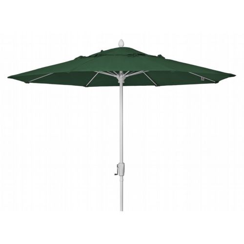 FiberBuilt 9ft Octagon Forest Green Market Umbrella with White Frame FB9MCRW-8603