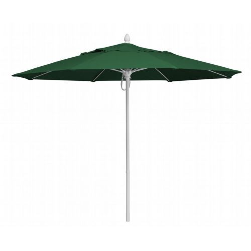 FiberBuilt 9ft Octagon Forest Green Market Umbrella with White Frame FB9MPPW-8603