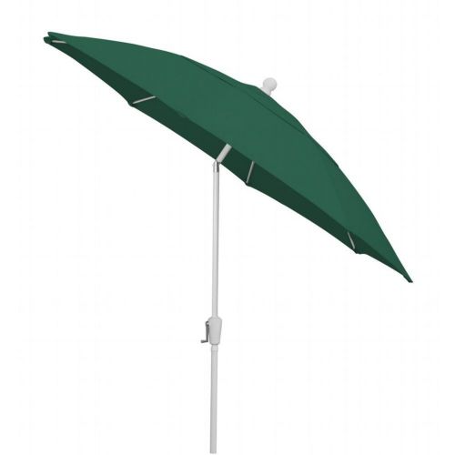 FiberBuilt 9ft Octagon Forest Green Patio Tilt Umbrella with White Frame FB9HCRW-T-FOREST-GREEN