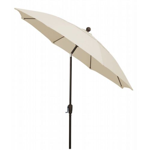 FiberBuilt 9ft Octagon Natural Patio Tilt Umbrella with Champagne Bronze Frame FB9HCRCB-T-NATURAL