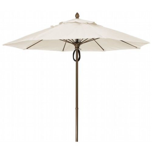FiberBuilt 9ft Octagon Natural White Market Umbrella with Champagne Bronze Frame FB9MPPCB-8605