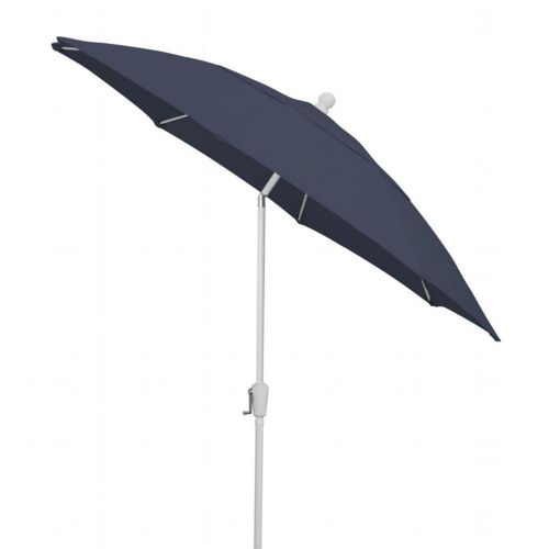FiberBuilt 9ft Octagon Navy Blue Patio Tilt Umbrella with White Frame FB9HCRW-T-NAVY-BLUE