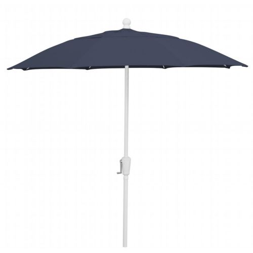 FiberBuilt 9ft Octagon Navy Blue Patio Umbrella with White Frame FB9HCRW-NAVY-BLUE