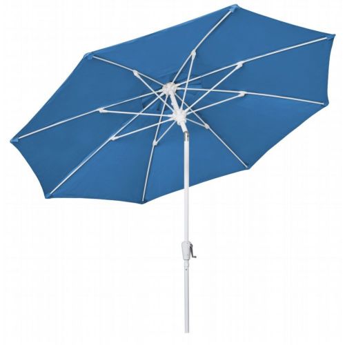 FiberBuilt 9ft Octagon Pacific Blue Market Tilt Umbrella with White Frame FB9MCRW-T-8602