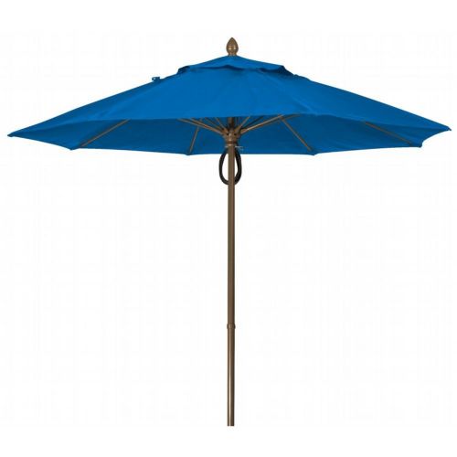 FiberBuilt 9ft Octagon Pacific Blue Market Umbrella with Champagne Bronze Frame FB9MPPCB-8602