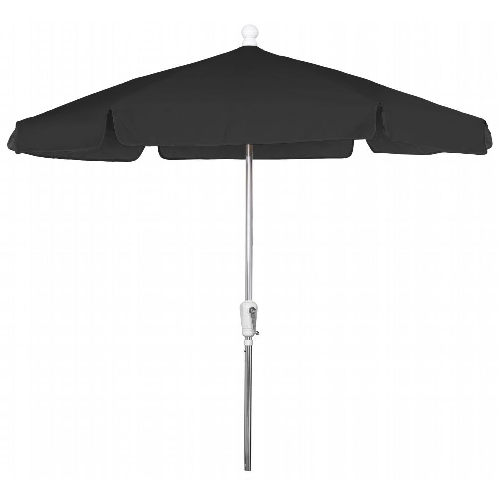 FiberBuilt 7.5ft Hexagon Black Garden Umbrella with Bright Aluminum Frame FB7GCRABLACK CozyDays