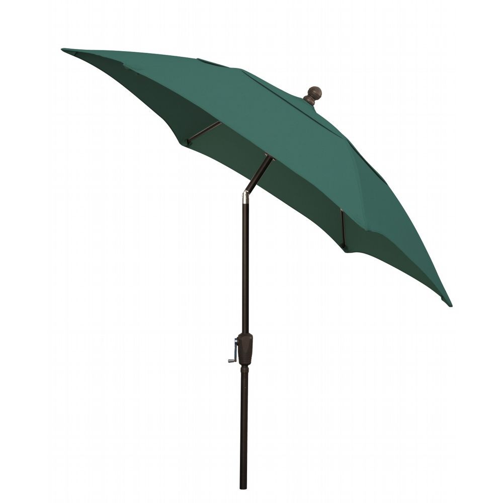 FiberBuilt 7.5ft Hexagon Forest Green Patio Tilt Umbrella with
