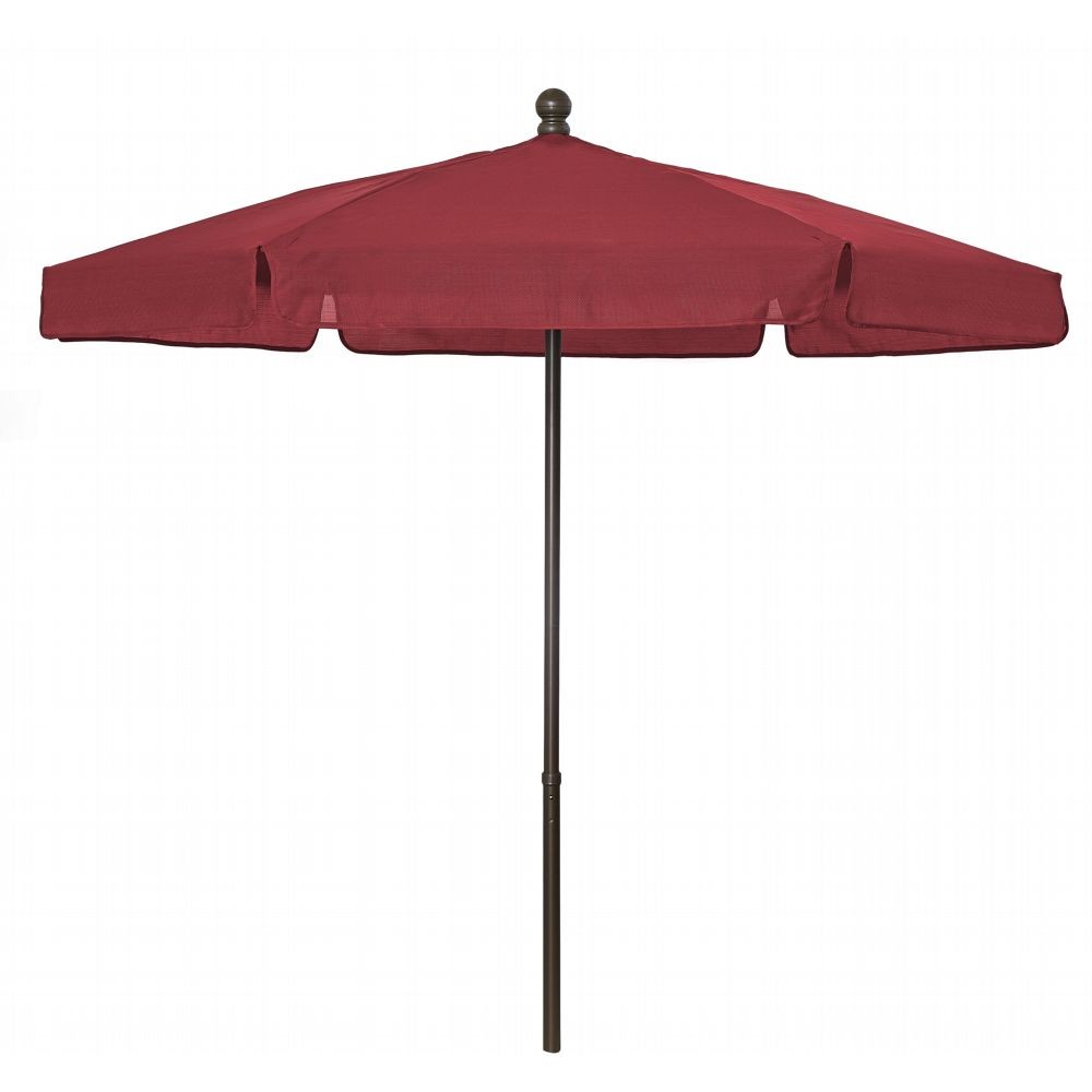 FiberBuilt 7 5ft Hexagon Garden Umbrella with Champagne Bronze - Red