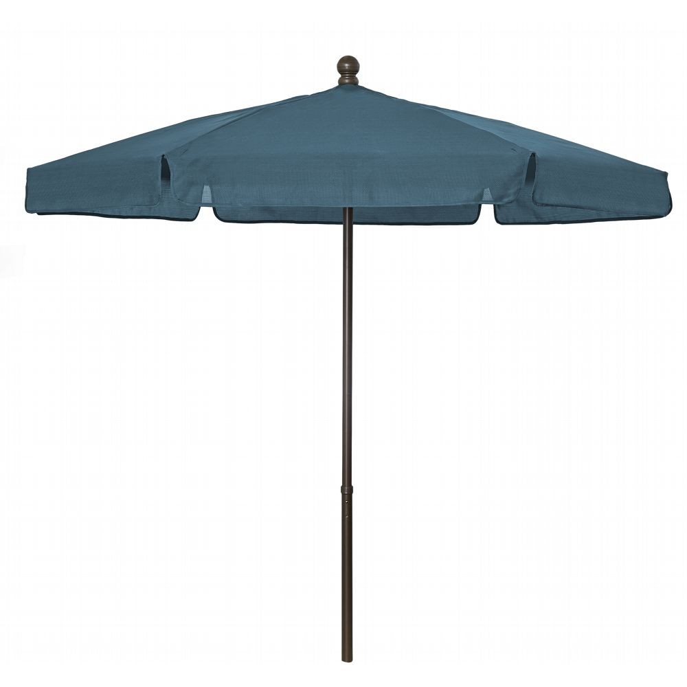 FiberBuilt 7.5ft Hexagon Teal Garden Umbrella with Champagne Bronze