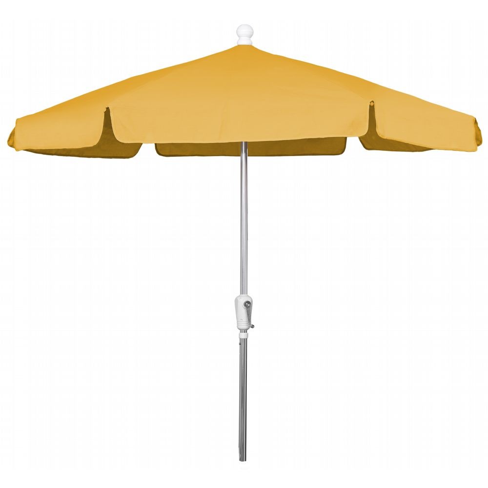 FiberBuilt 7.5ft Hexagon Yellow Garden Umbrella with Bright Aluminum Frame FB7GCRA CozyDays