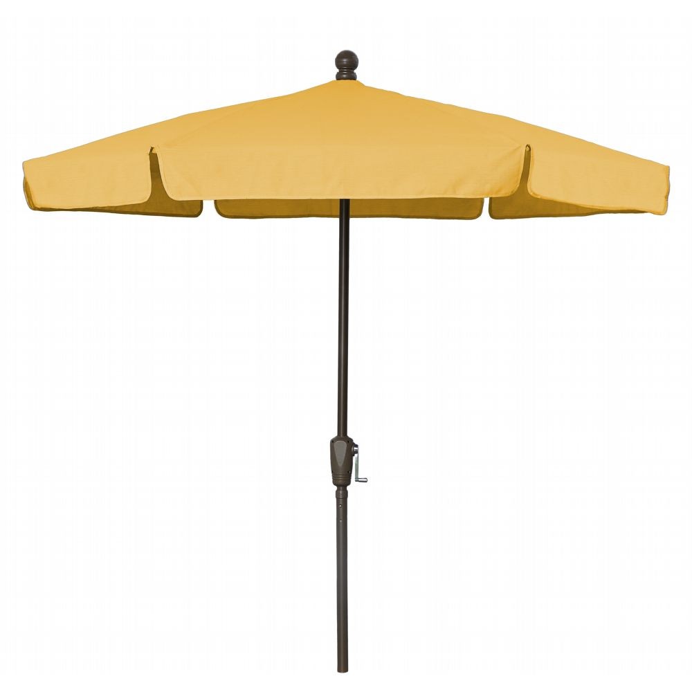 FiberBuilt 7.5ft Hexagon Yellow Garden Umbrella with Champagne Bronze ...