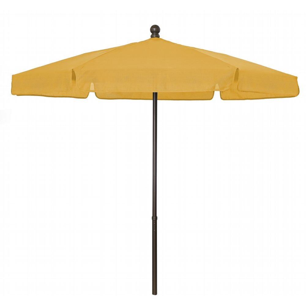 FiberBuilt 7.5ft Hexagon Yellow Garden Umbrella with Champagne Bronze