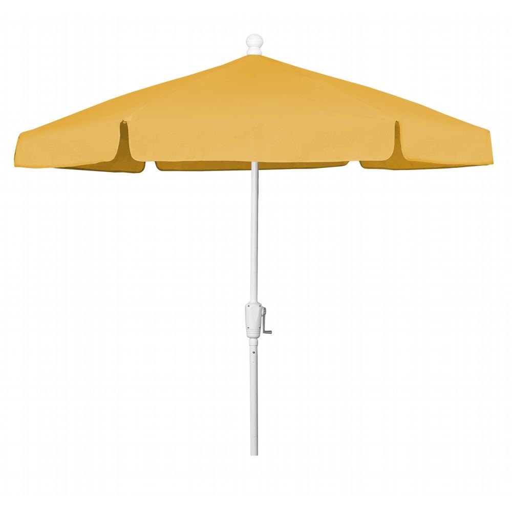 FiberBuilt 7.5ft Hexagon Yellow Garden Umbrella with White Frame FB7GCRW CozyDays