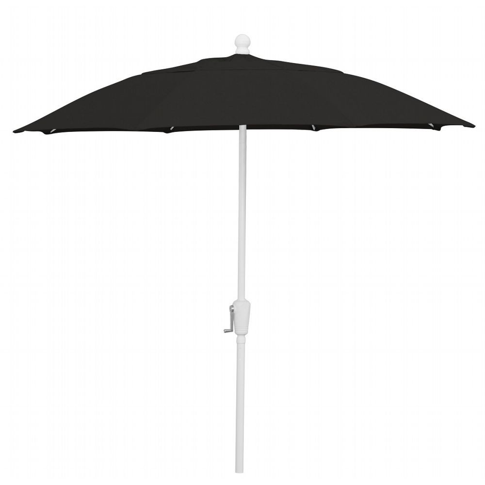 FiberBuilt 9ft Octagon Black Patio Umbrella with White Frame FB9HCRW