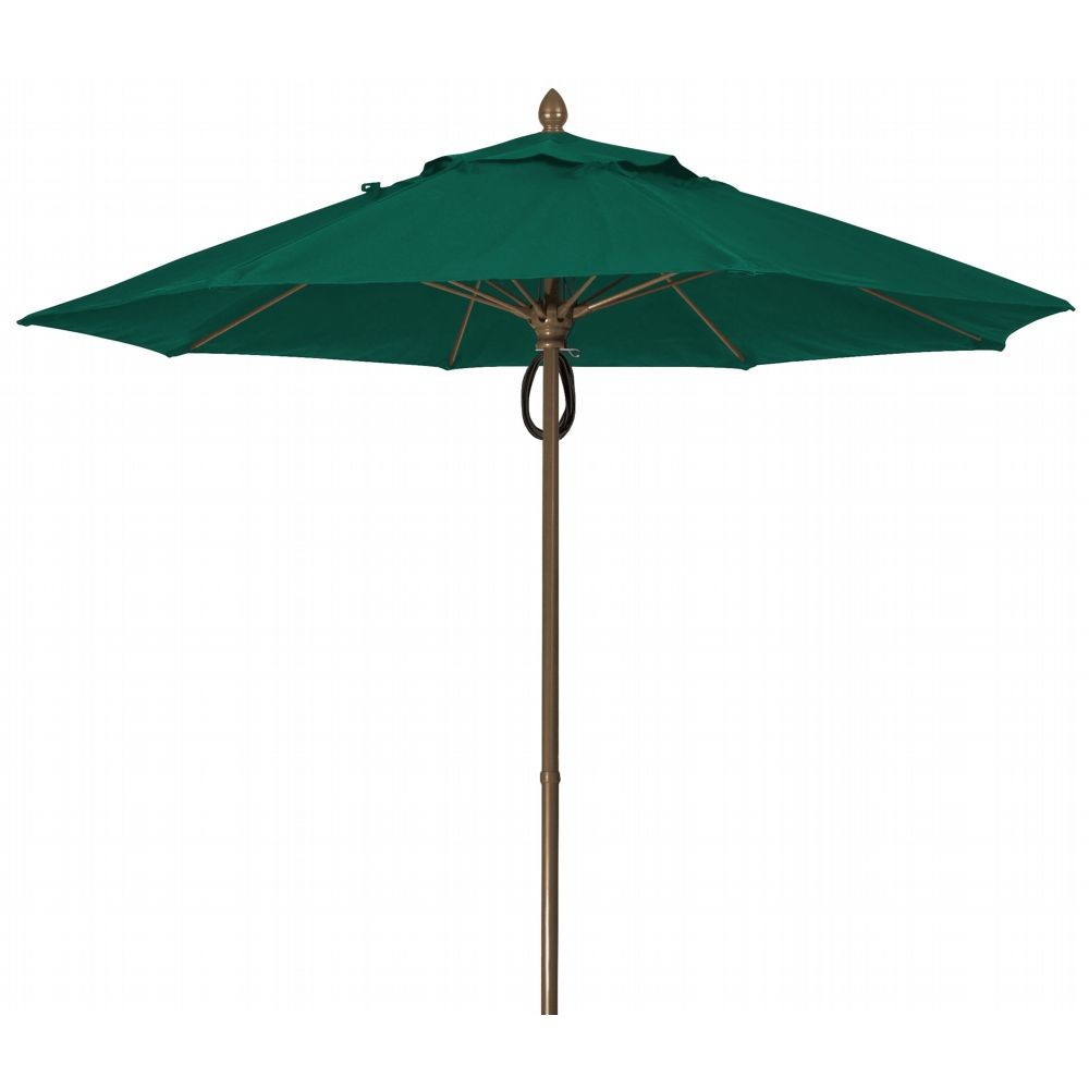 FiberBuilt 9ft Octagon Forest Green Market Umbrella with Champagne Bronze Frame FB9MPPCB CozyDays