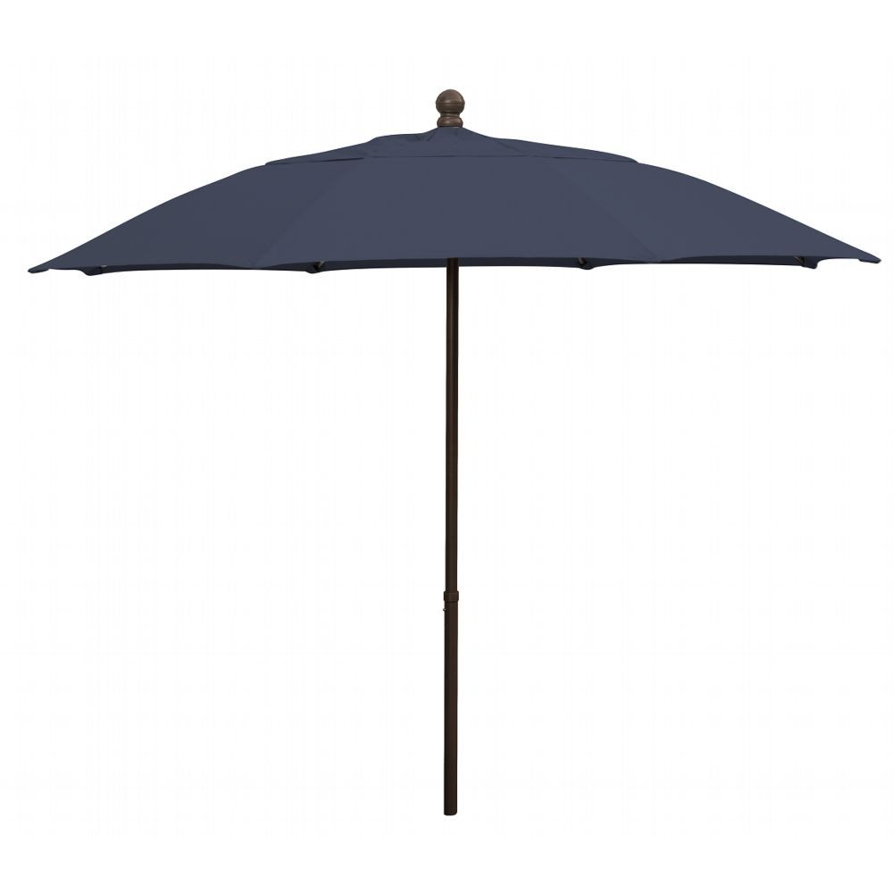 FiberBuilt 9ft Octagon Navy Blue Patio Umbrella with Champagne Bronze
