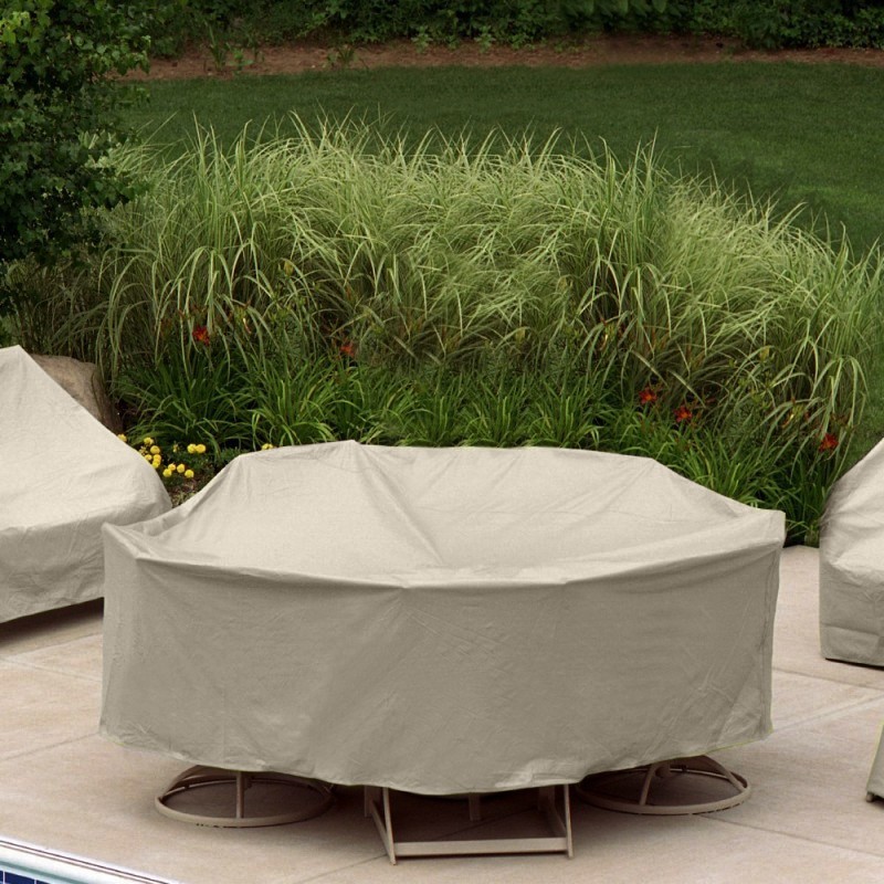 60" Round Table 6 HB/ST Chairs Patio Furniture Cover PC1349TN CozyDays