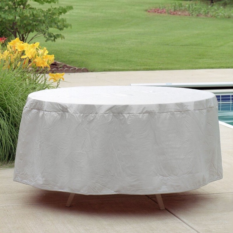 72" 76" Oval or Rectangular Outdoor Patio Table Cover Gray PC1150