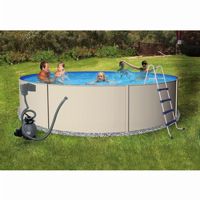 Blue Lagoon Steel Above Ground Pool Complete Package 12 Ft. Round 48 inch Deep NB1061