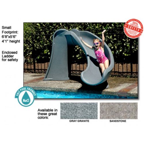 Cyclone Pool Slide Right Curve 4 feet Gray Granite NE7404