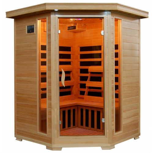 Hemlock Sante Fe 3 Person FAR Infrared Corner Sauna with Carbon Heaters SA2412DX