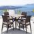 Ibiza Square Outdoor Dining Table 31 inch Brown ISP863-BR #4