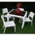 Miami Wickerlook Resin Patio Dining Set 5 Piece White with Side Chairs ISP992S-WH #5