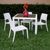 Miami Wickerlook Resin Patio Dining Set 5 Piece White with Side Chairs ISP992S