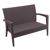 Miami Wickerlook Resin Patio Loveseat Brown with Cushion ISP845-BR #2