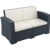 Monaco Wickerlook 4 Piece Loveseat Deep Seating Set Rattan Gray with Cushion ISP835-DG #6
