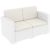 Monaco Wickerlook 4 Piece Loveseat Deep Seating Set White with Cushion ISP835-WH #4
