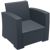 Monaco Wickerlook Resin Patio Club Chair Rattan Gray with Cushion ISP831-DG #2